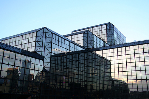Exterior shot of the New York Convention Center